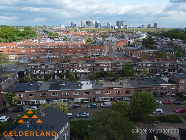 Luchtfoto van daken in woonwijk Gelderland Luchtfoto van daken in woonwijk Gelderland